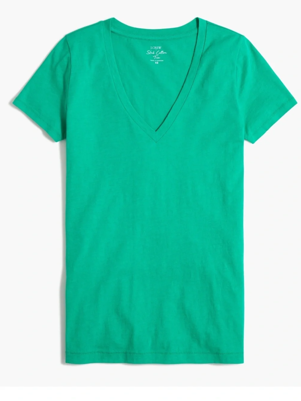 J. Crew Short-sleeve vintage cotton V-neck tee Green Large
